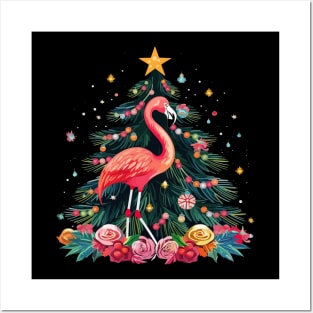 Flamingo Christmas Posters and Art